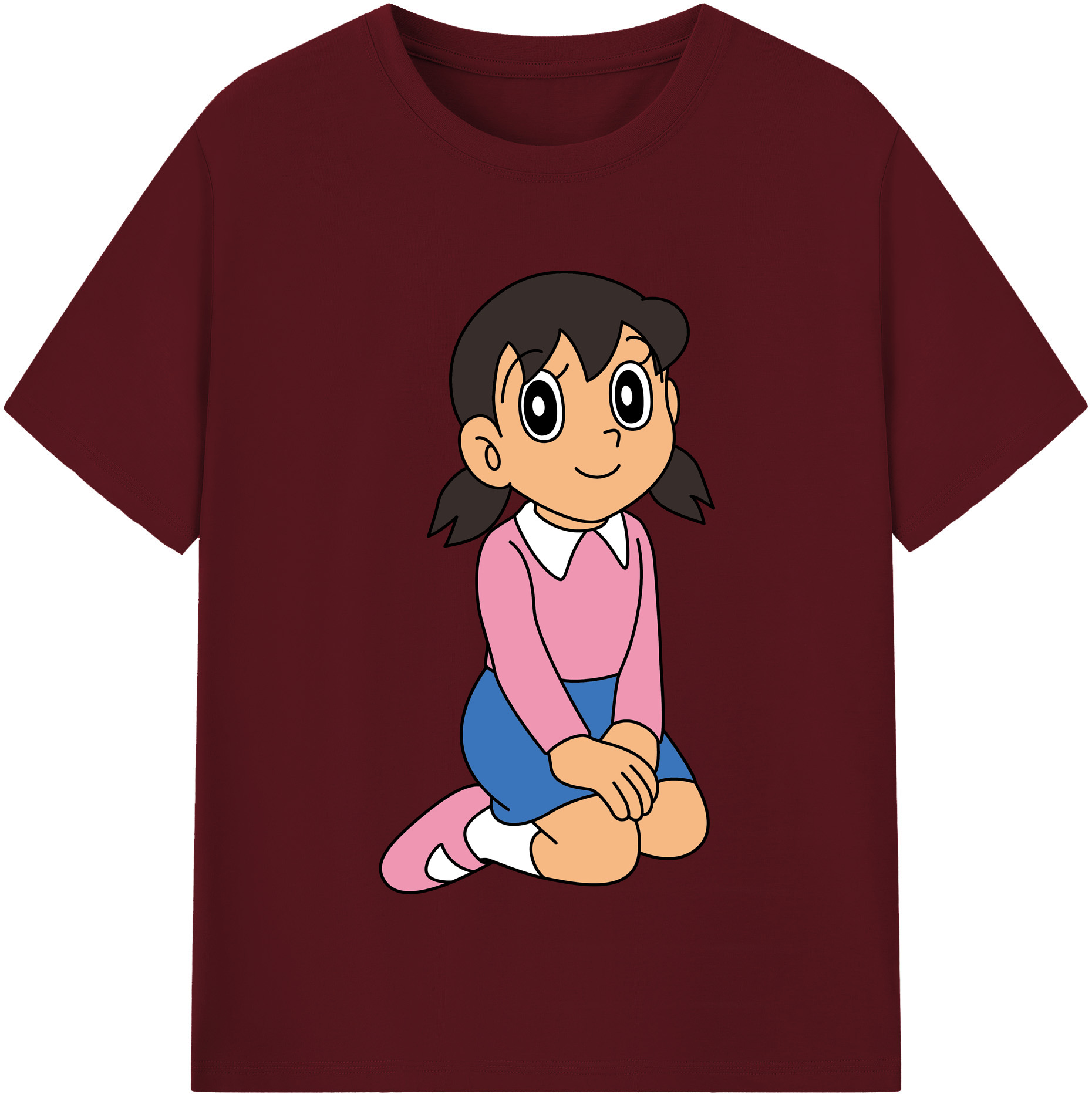 （画像用） ドラえもん みなもと しずか Doraemon Shizuka Minamoto 綿100％半袖Tシャツ（フロントプリント）